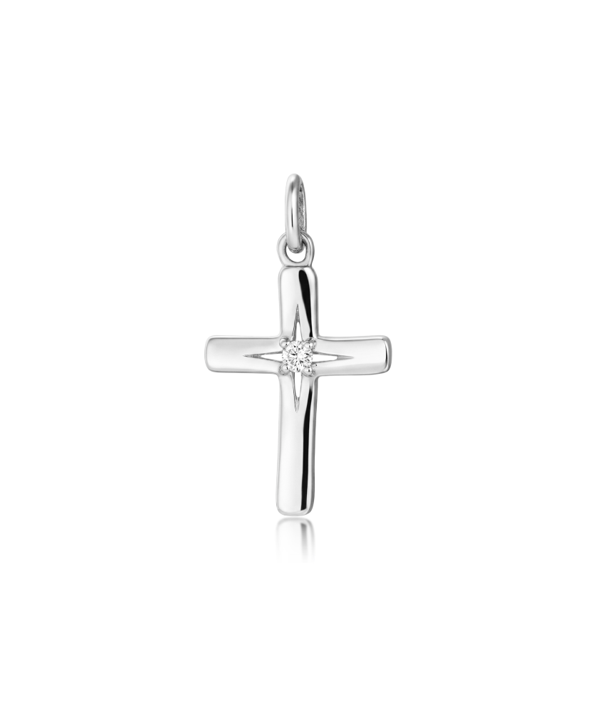 White gold pendant with diamonds "Cross"