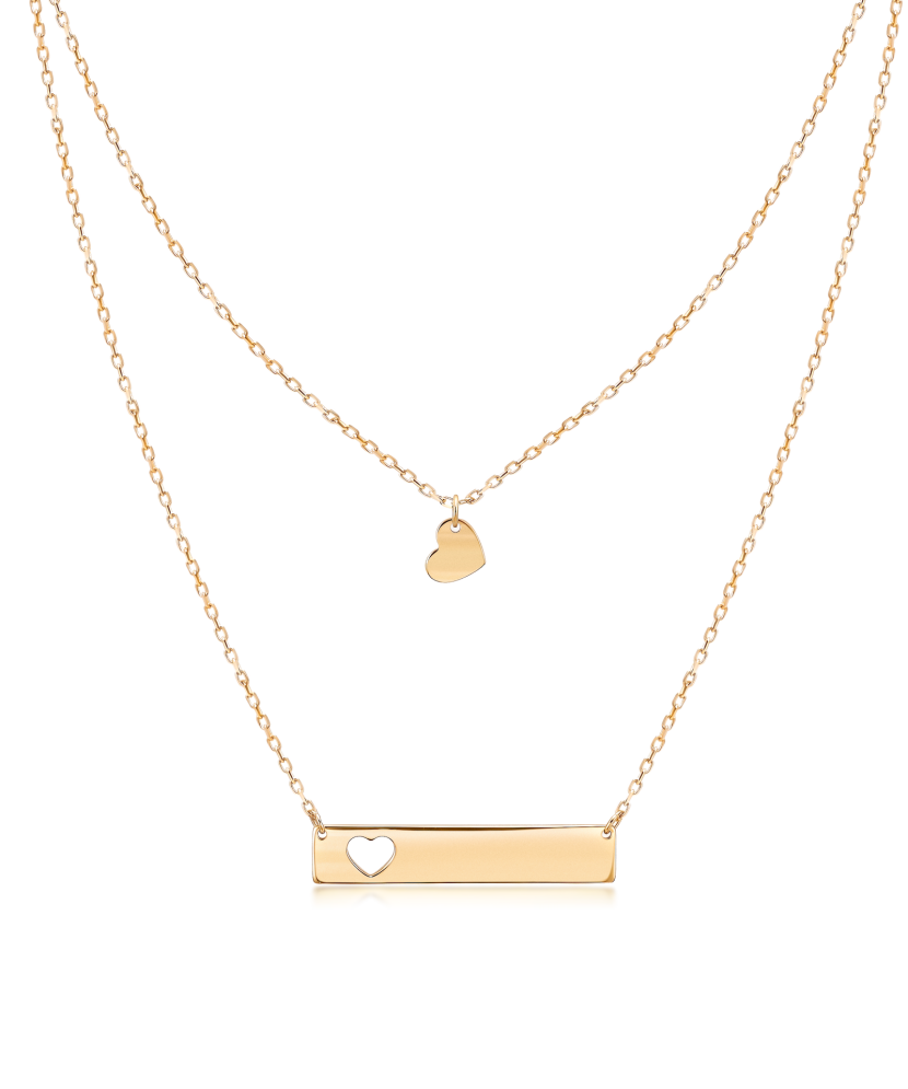 Double gold chain with pendants