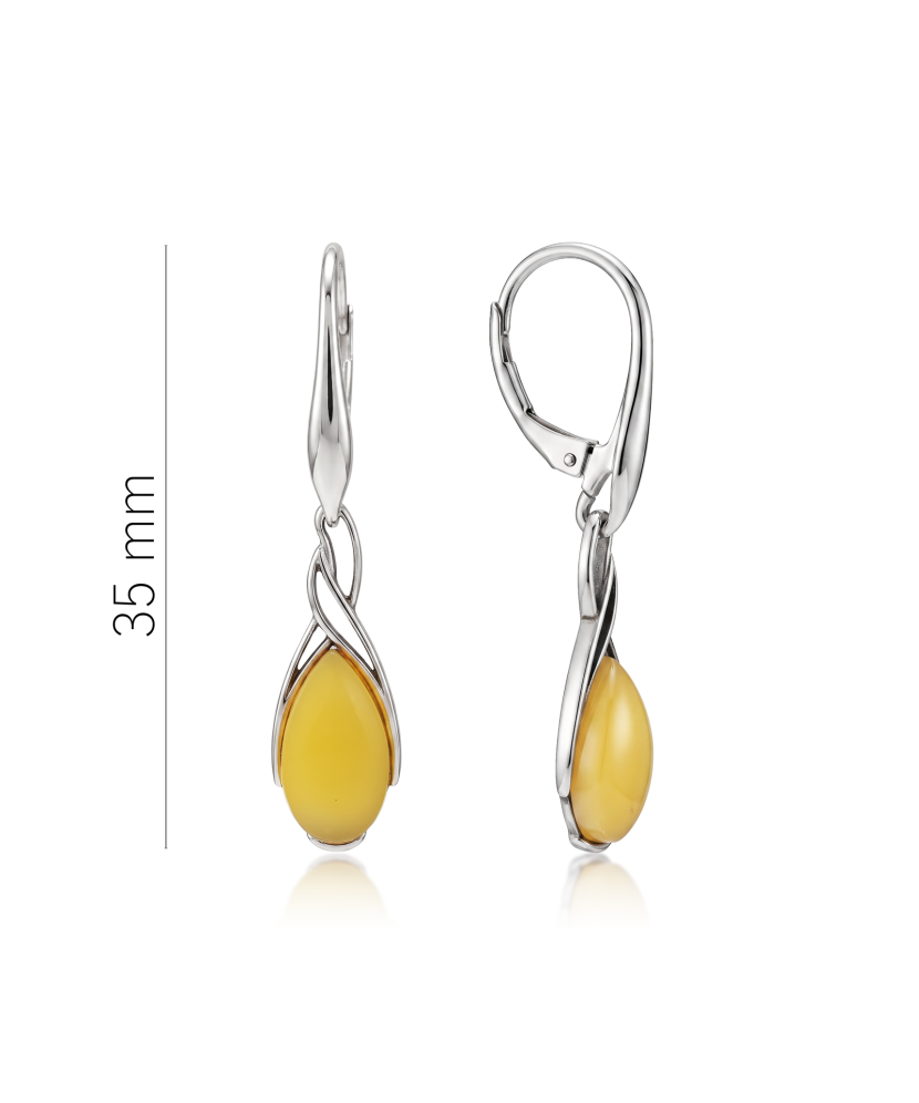 Sterling silver earrings with amber