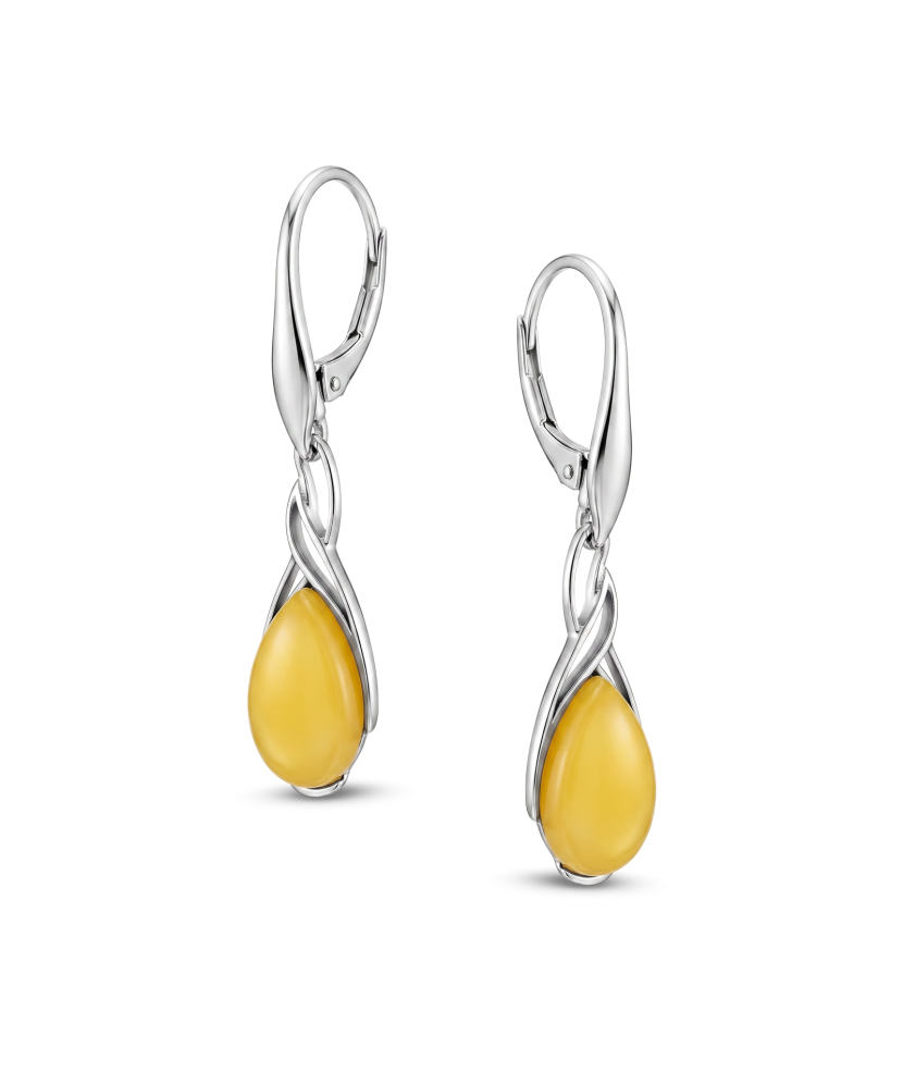 Sterling silver earrings with amber