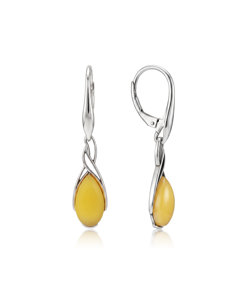 Sterling silver earrings with amber