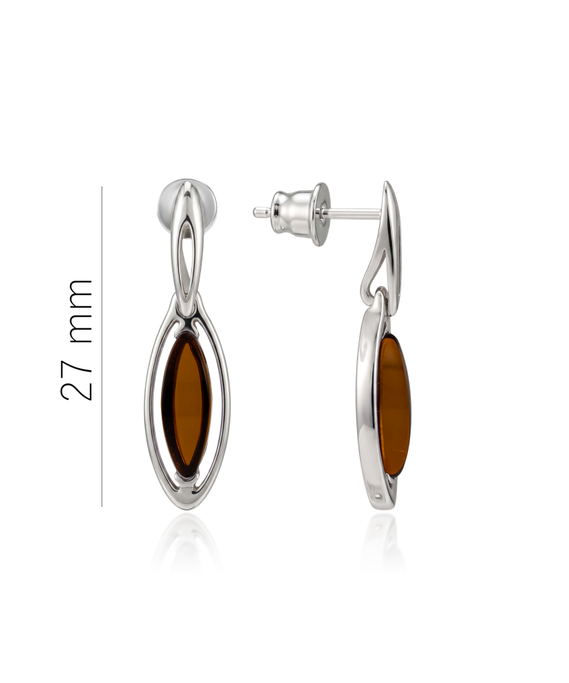 Sterling silver earrings with amber