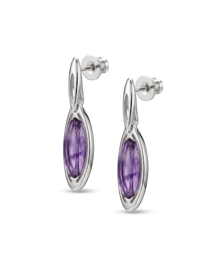 Sterling silver earrings with amethyst