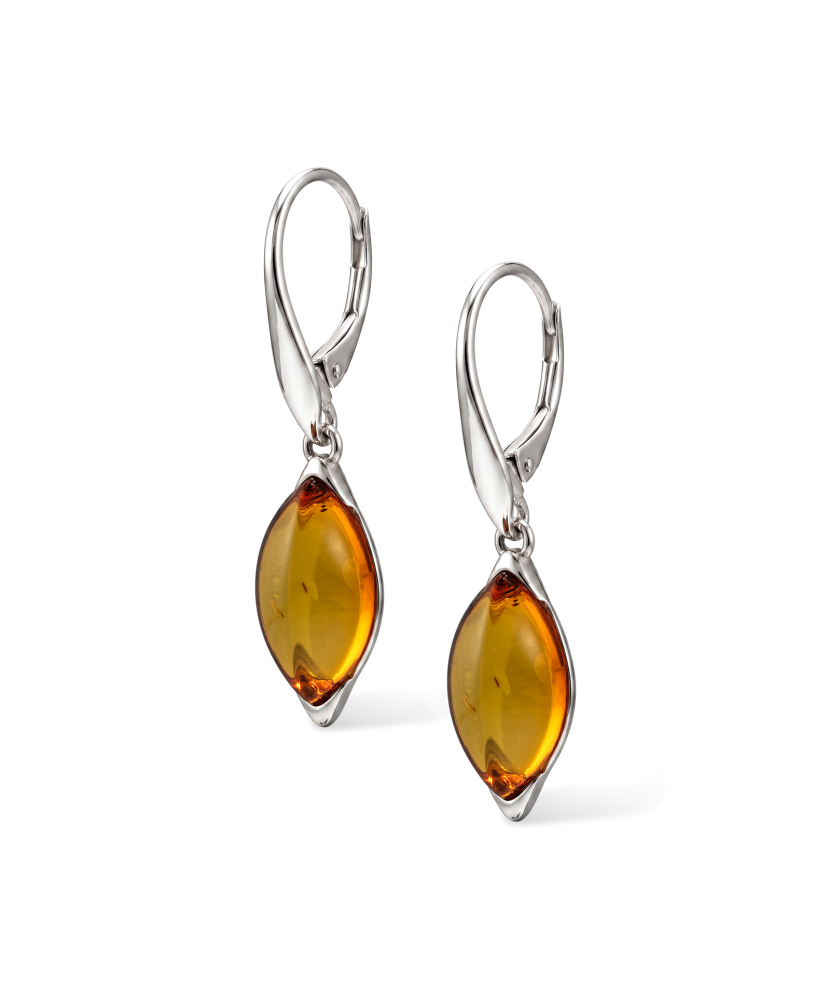 Sterling silver earrings with amber
