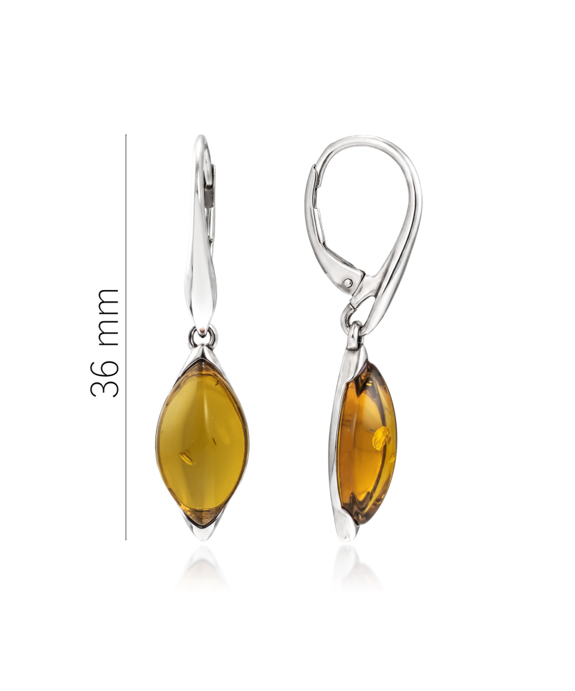 Sterling silver earrings with amber