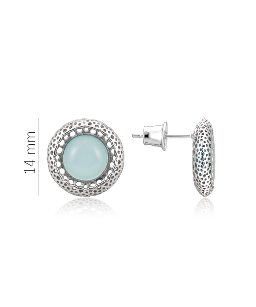 Hopeiset korvakorut akaatilla