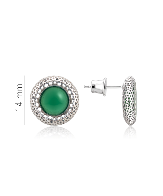 Hopeiset korvakorut akaatilla
