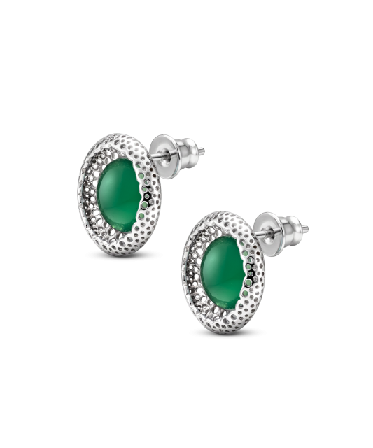 Sterling silver earrings with agate