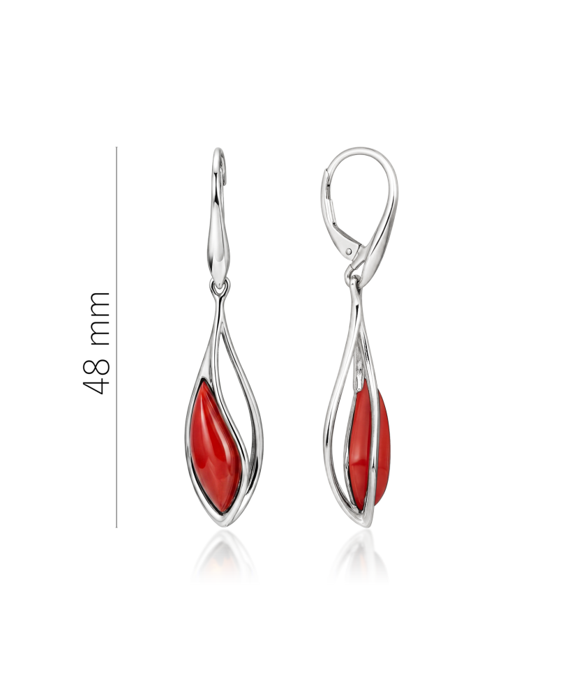 Sterling silver earrings with coral