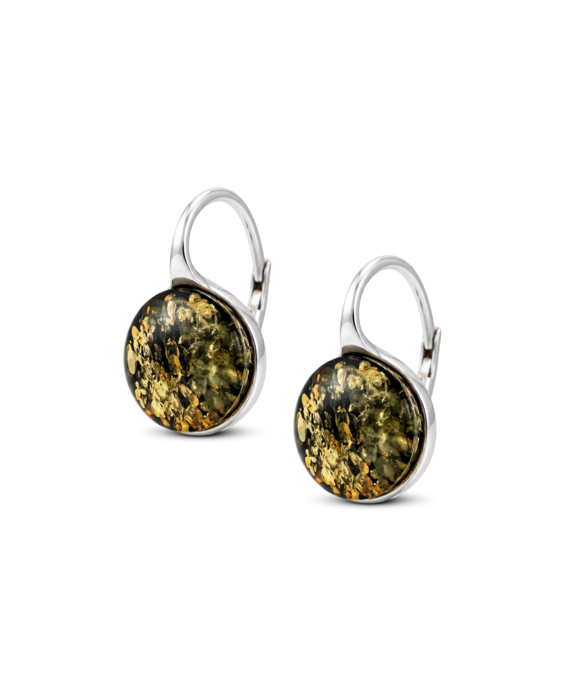 Sterling silver earrings with amber