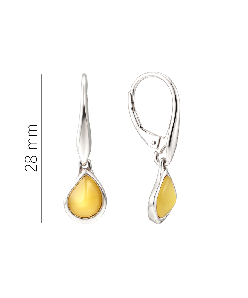 Sterling silver earrings with amber