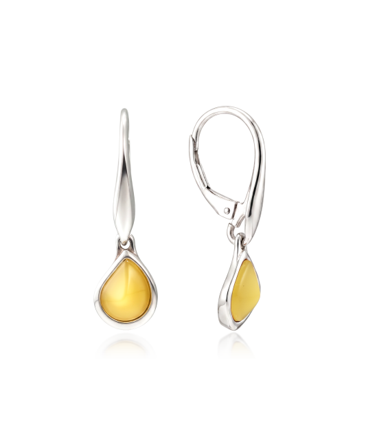Sterling silver earrings with amber