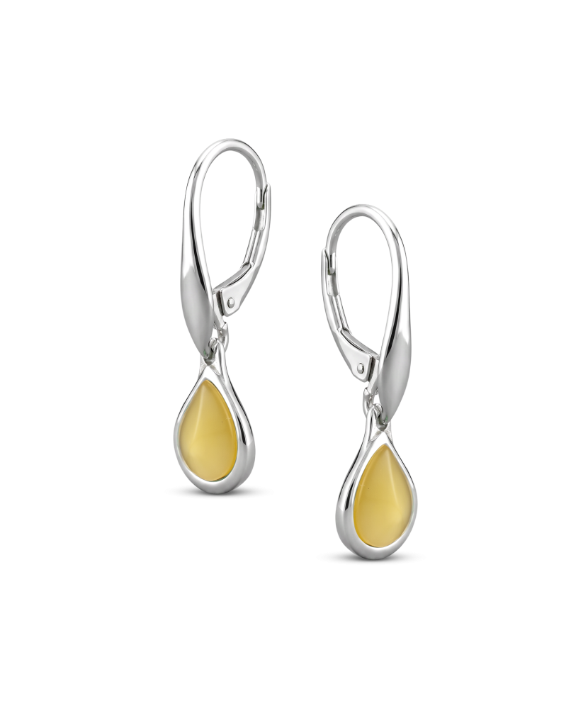 Sterling silver earrings with amber