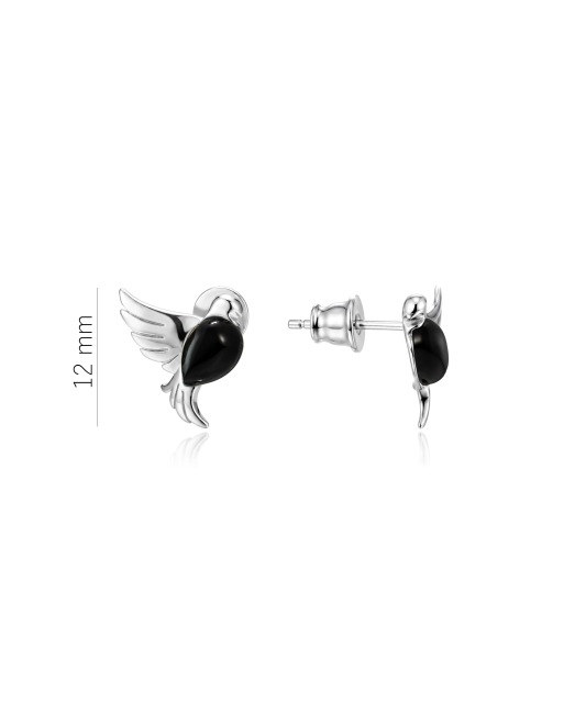 Sterling silver earrings with onyx