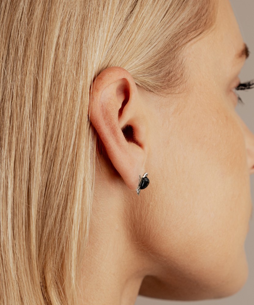 Sterling silver earrings with onyx