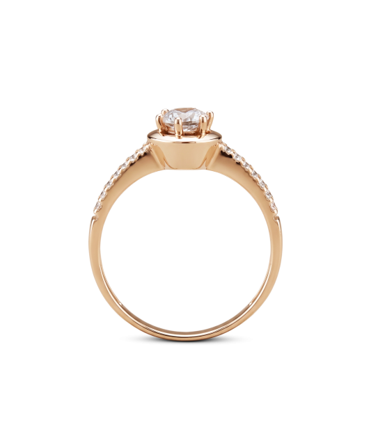 Gold ring with zircons