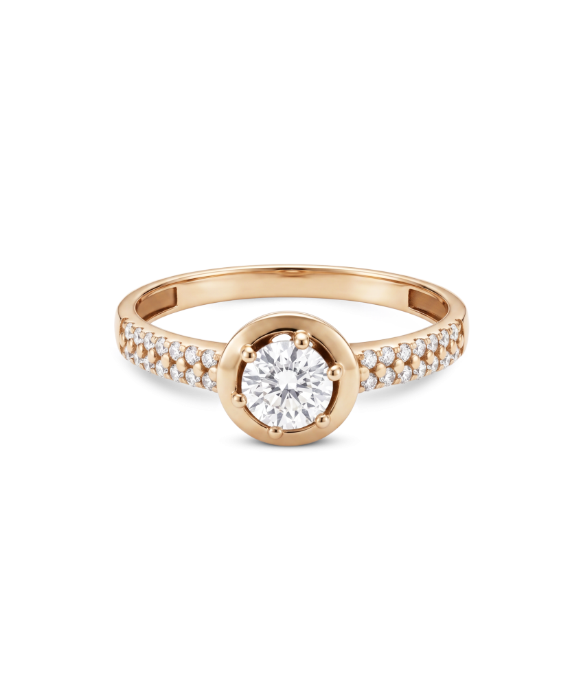 Gold ring with zircons