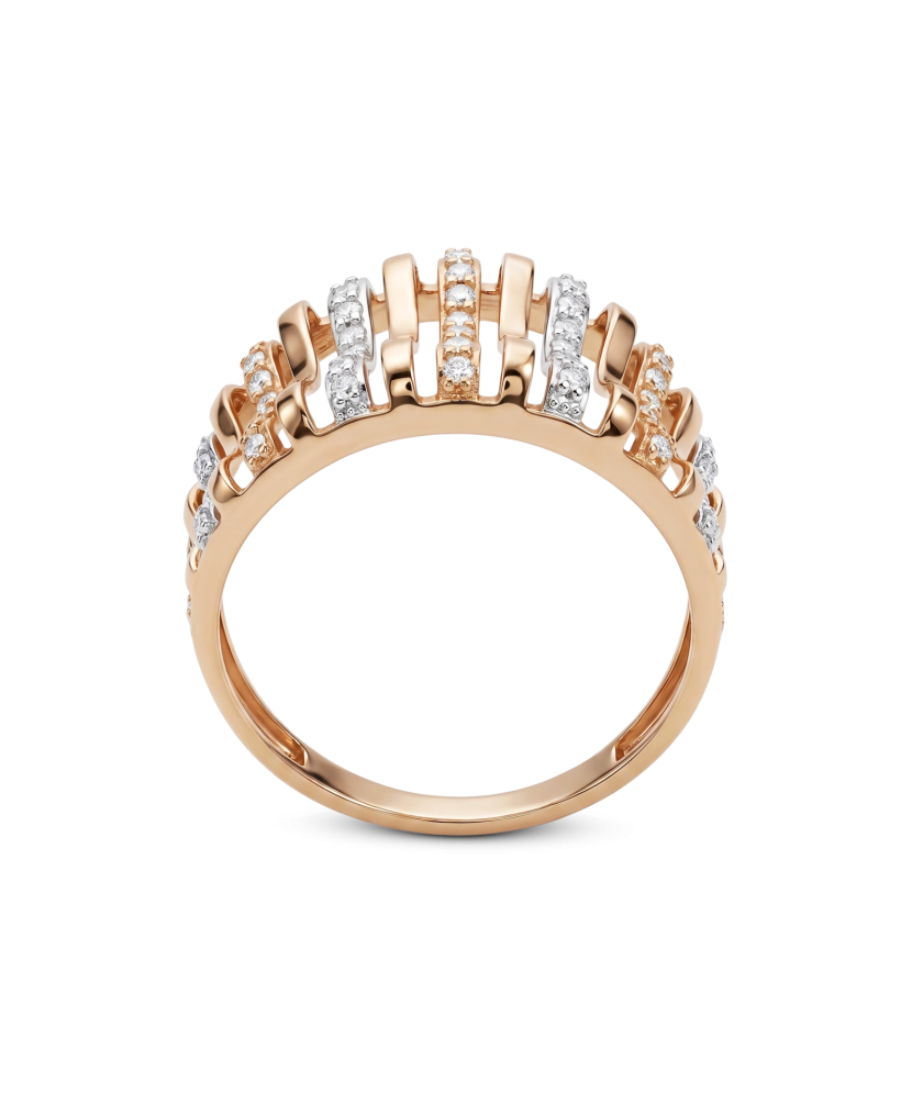 Gold ring with zircons