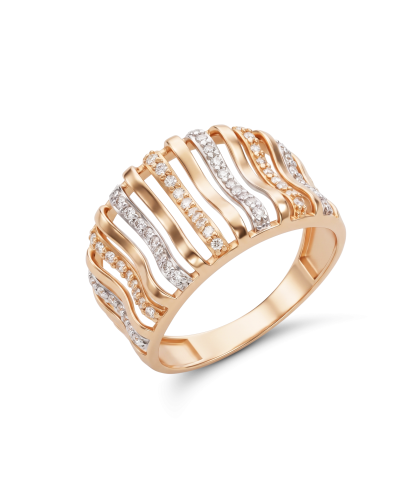 Gold ring with zircons