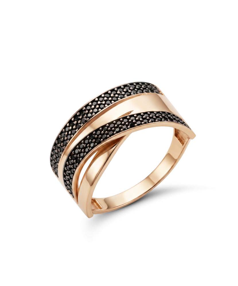 Gold ring with zircons