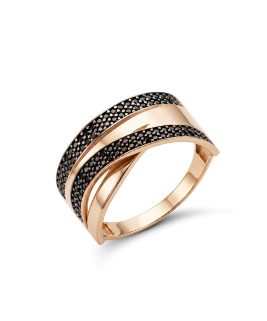 Gold ring with zircons