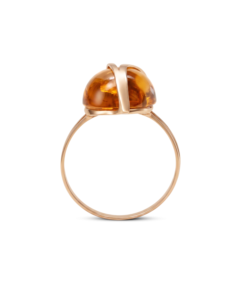 Gold ring with amber