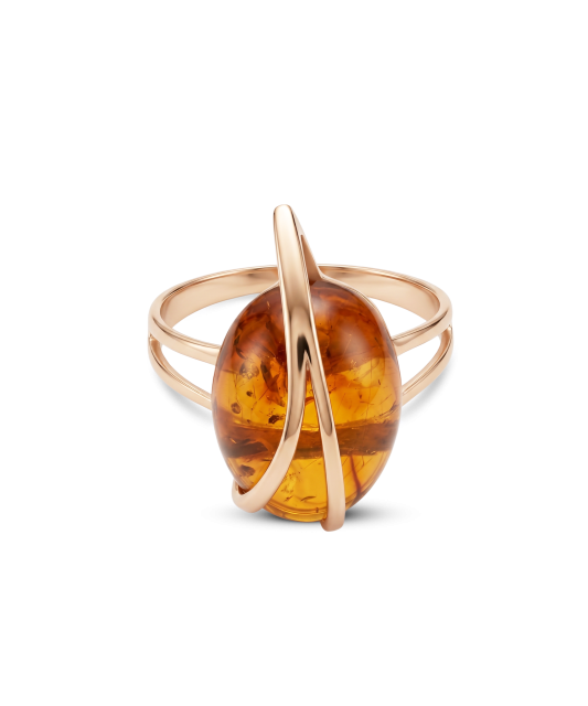 Gold ring with amber