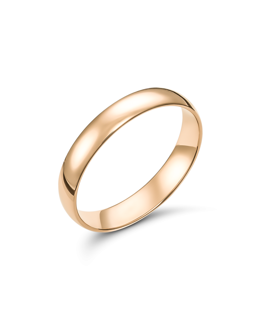 Gold wedding ring 3mm with comfort