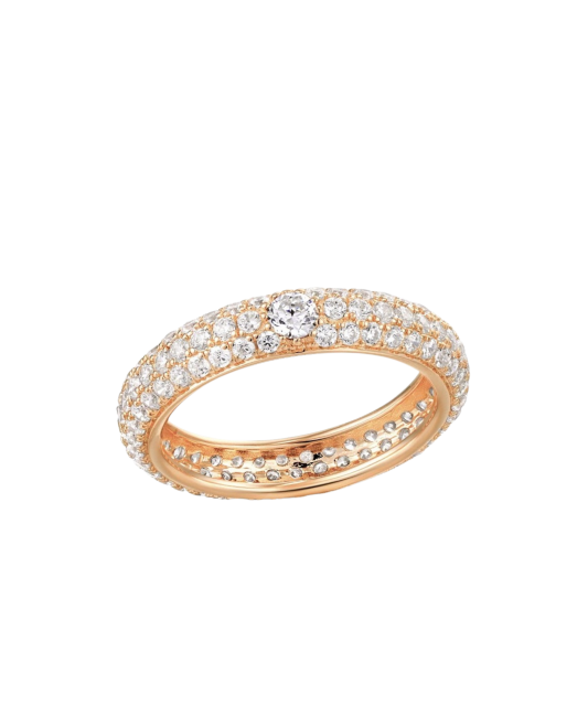 Gilded Sterling silver ring with zircons