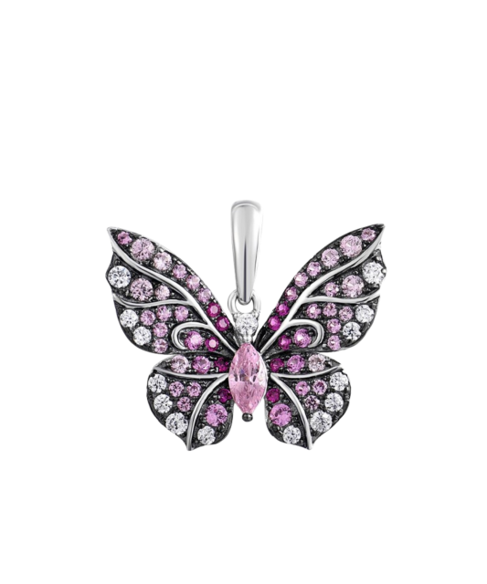 Sterling silver pendant with zircons