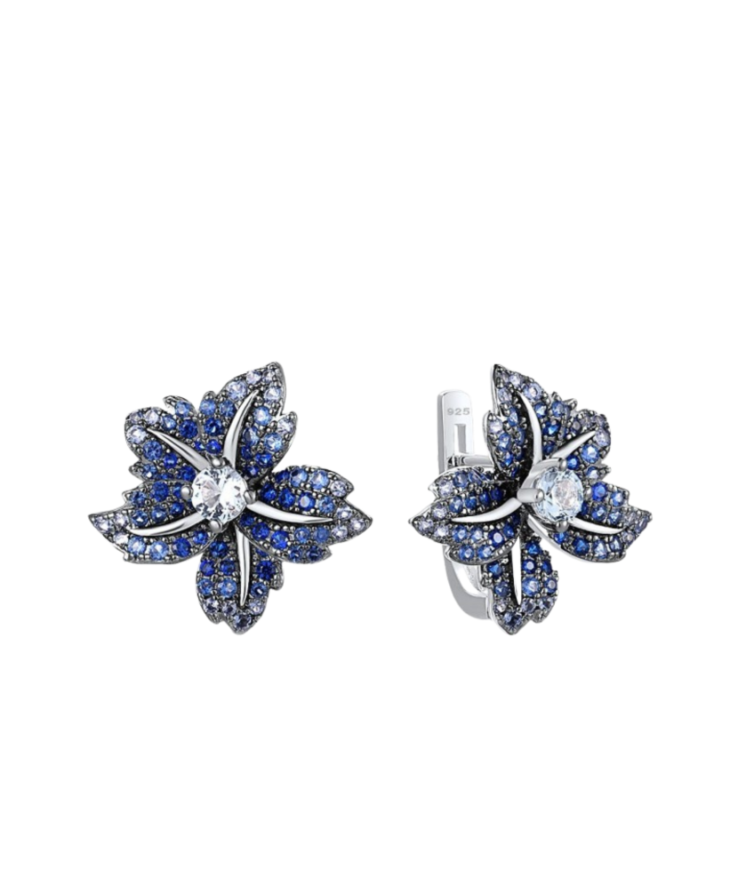 Sterling Silver earrings with zircons and spinels