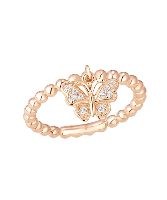 Gilded Sterling silver ring with zircons