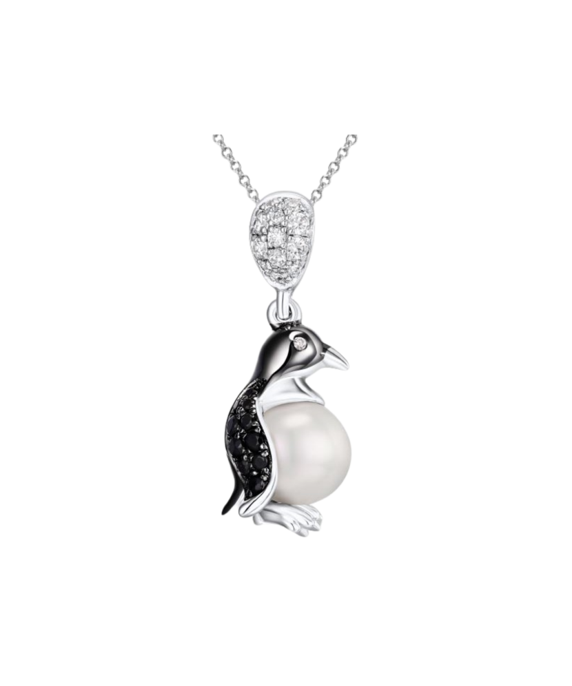 Sterling Silver pendant with pearl and spinels