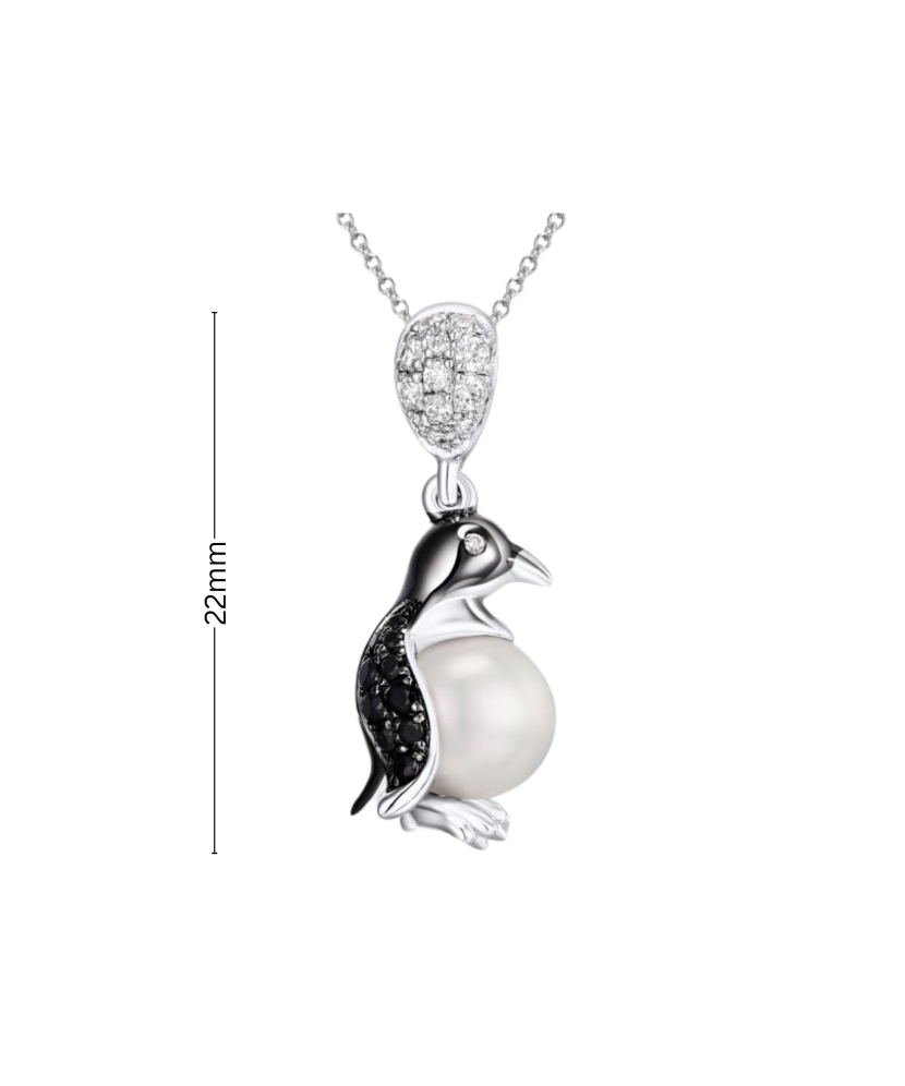 Sterling Silver pendant with pearl and spinels