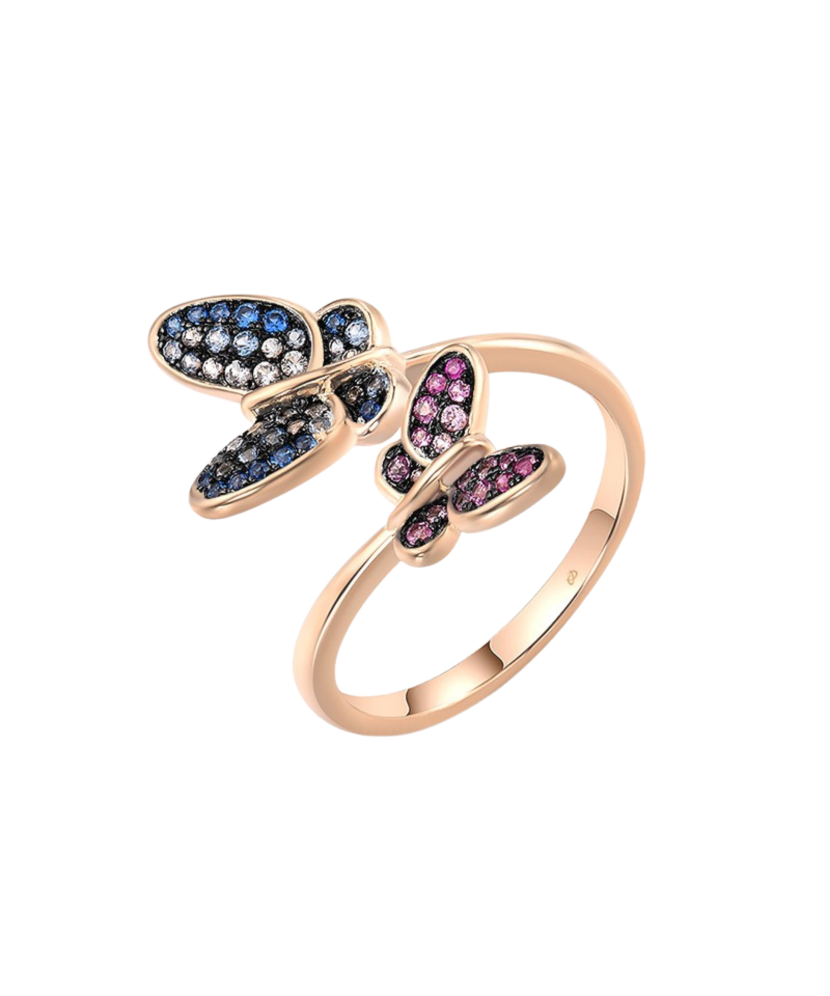 Gilded Sterling silver ring with zircons