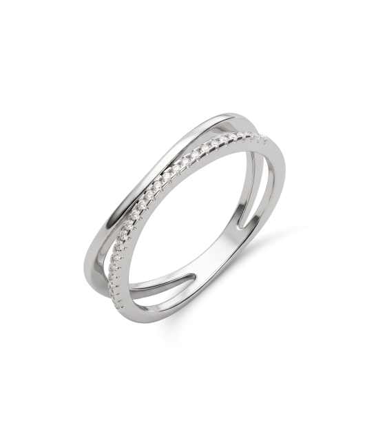 Sterling silver ring with zircons
