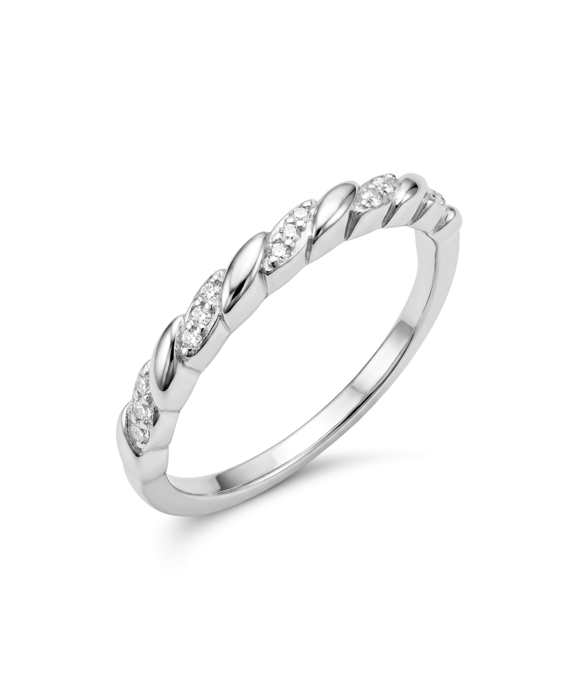 Sterling silver ring with zircons