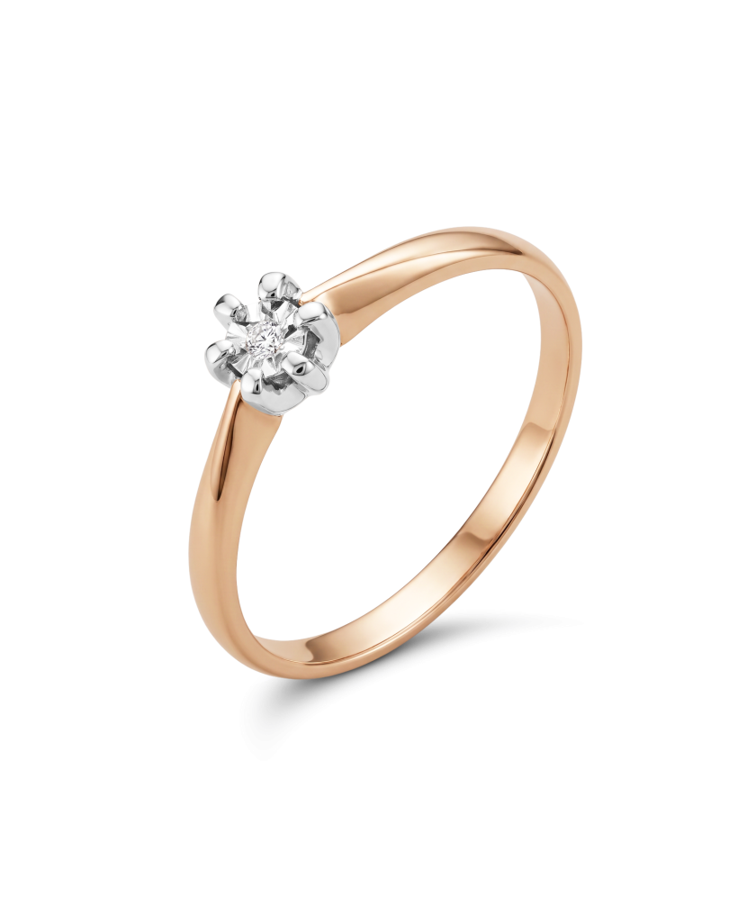 Gold ring with diamonds