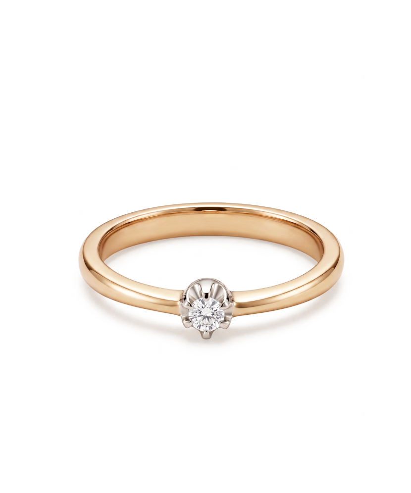 Gold ring with diamonds