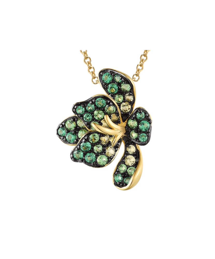 Gilded Sterling Silver pendant with spinels