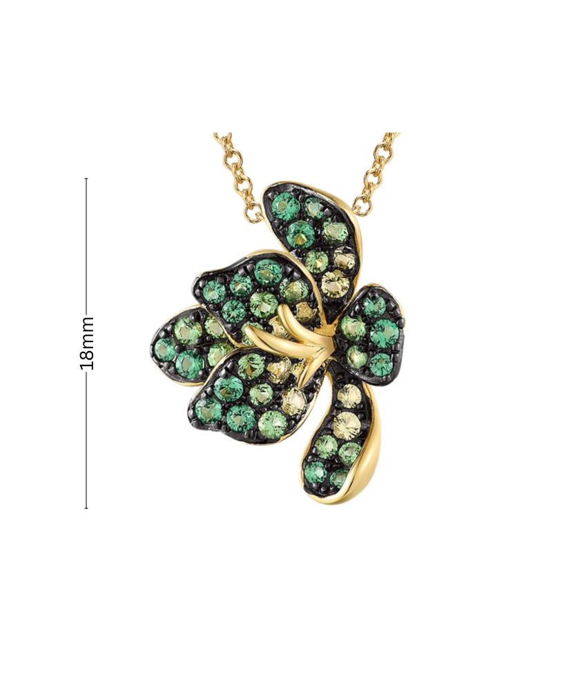 Gilded Sterling Silver pendant with spinels