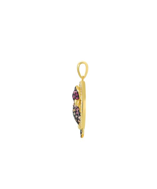 Gilded Sterling Silver pendant with spinels and zircons