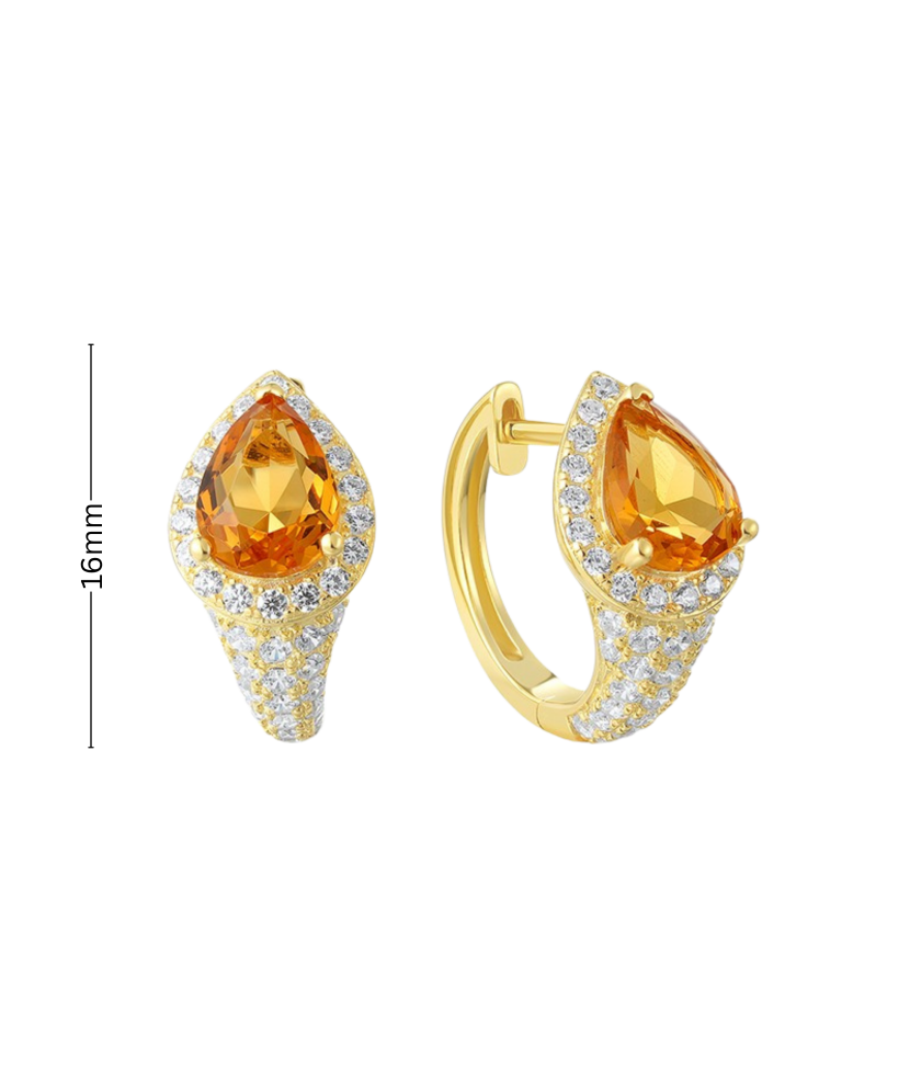 Gilded sterling silver earrings with zircons
