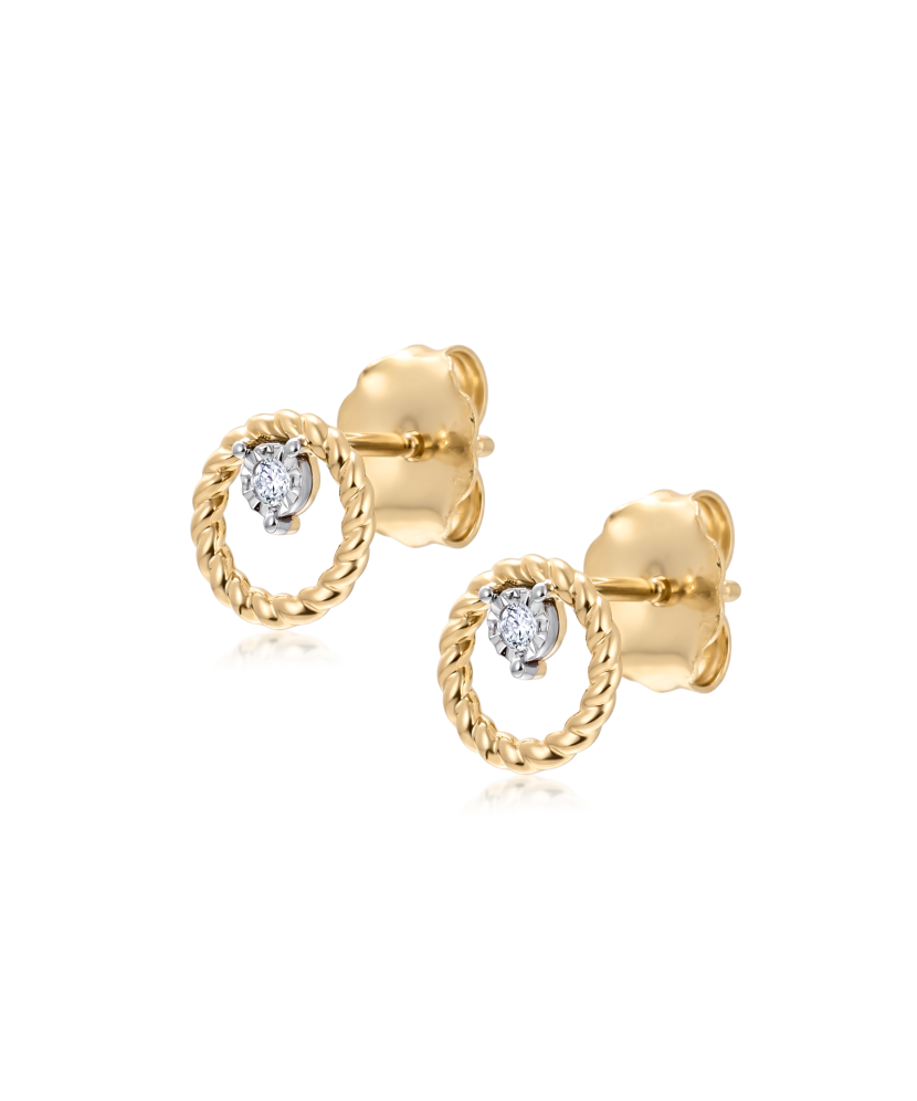 Yellow Gold earrings with diamonds