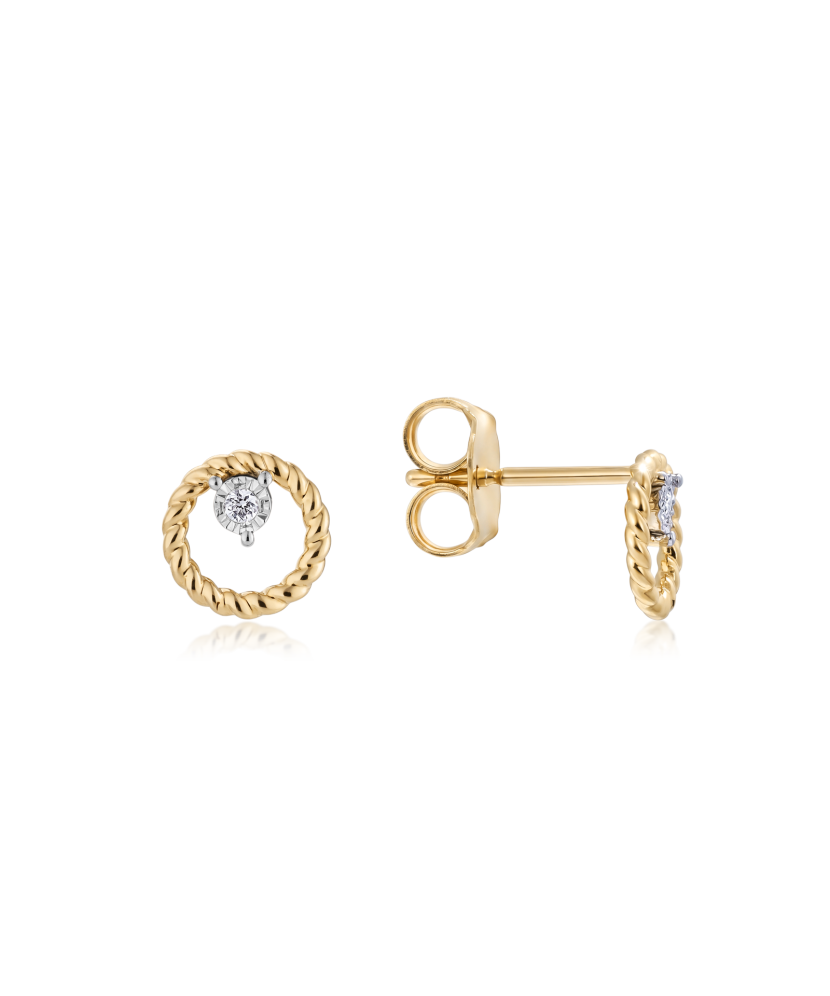 Yellow Gold earrings with diamonds