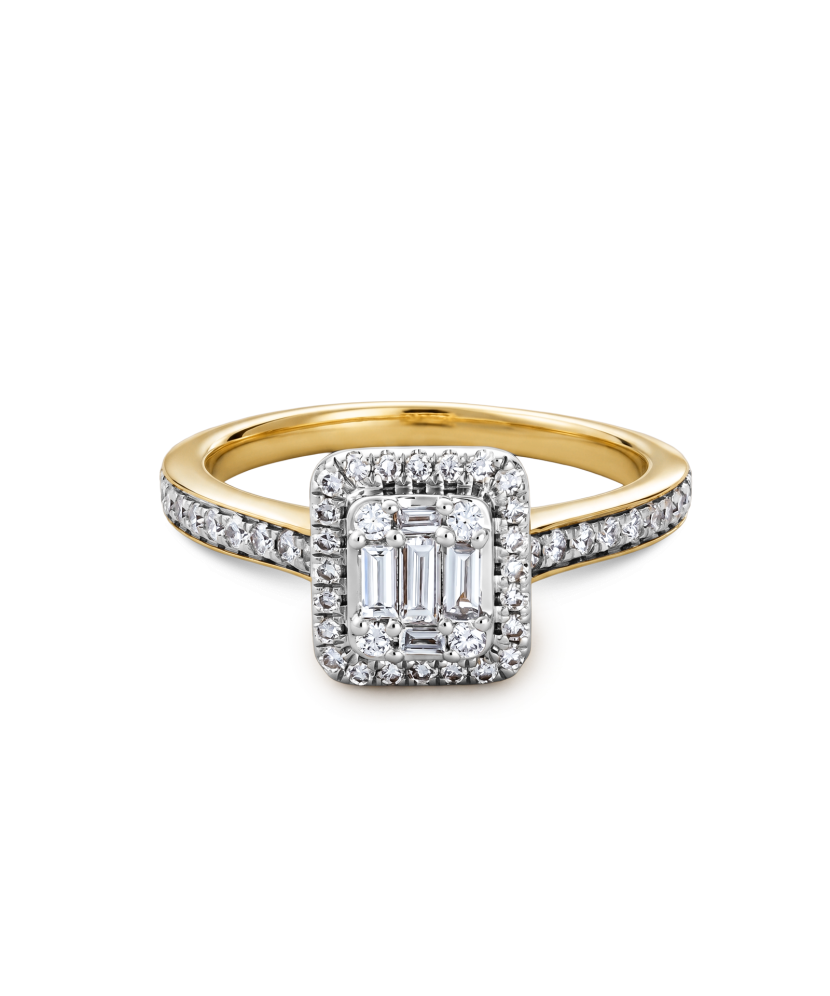 Yellow Gold ring with diamonds