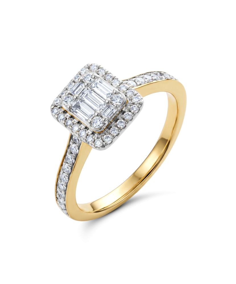 Yellow Gold ring with diamonds