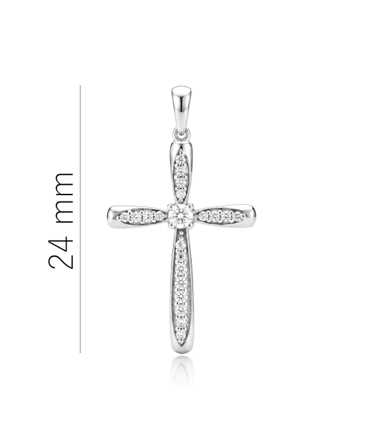White gold pendant with diamonds "Cross"
