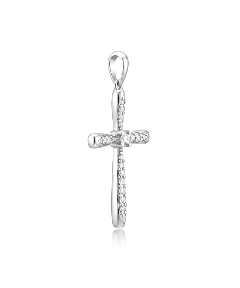 White gold pendant with diamonds "Cross"