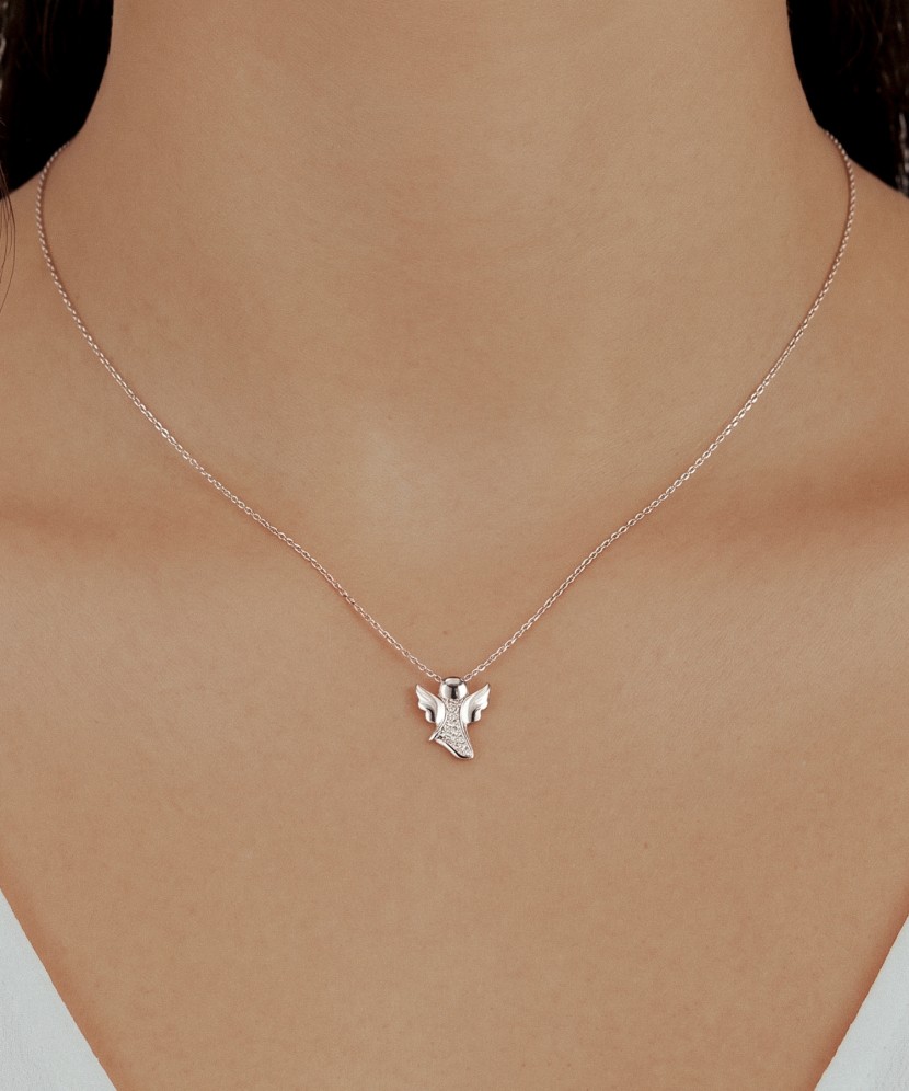 White gold chain with diamonds "Angel"